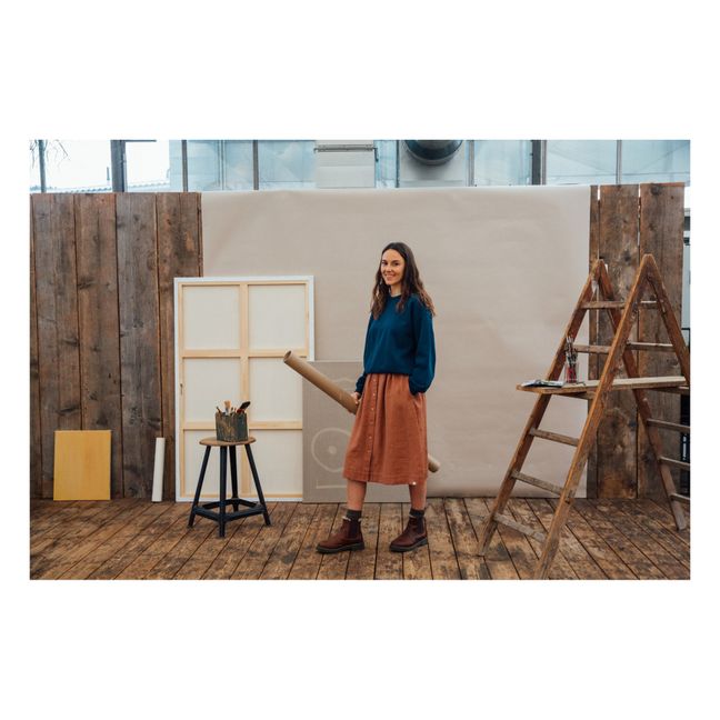 Gonna midi in lino Elsa - Collezione donna  | Ruggine