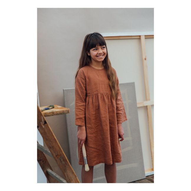 Lovis Linen Dress Terracotta