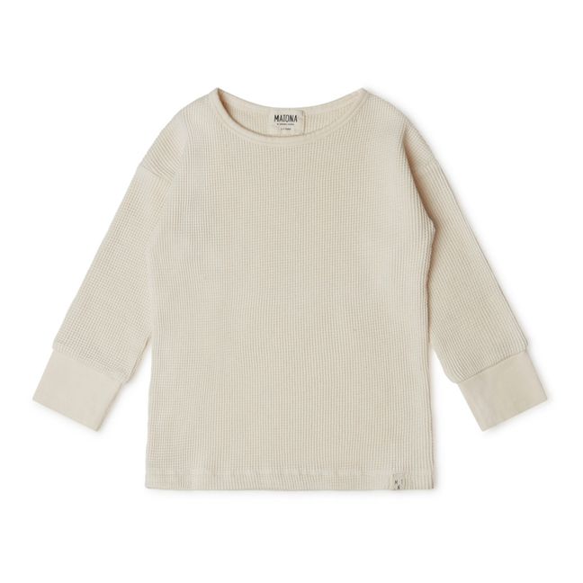 Organic Waffle Cotton T-shirt | Ecru