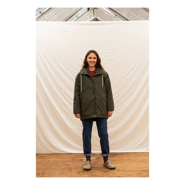 Mika Water Repellent Organic Cotton Parka - Women’s Collection - Verde Oscuro