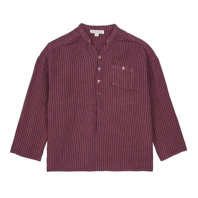 Adonis Striped Linen Kurta Shirt Rot