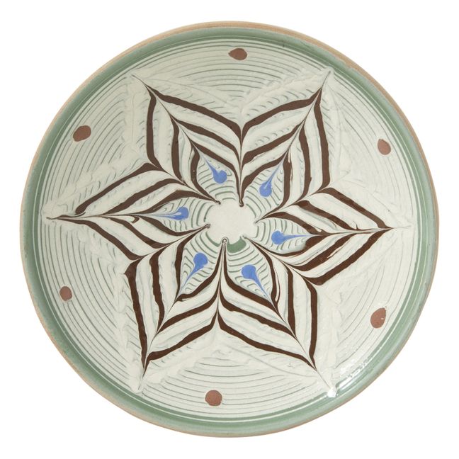 Flower Ceramic Plate Terracotta