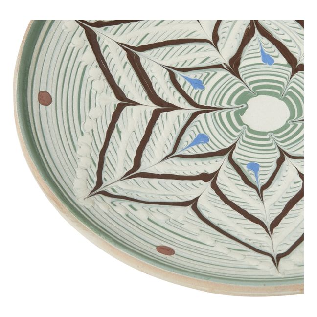 Flower Ceramic Plate Terracotta