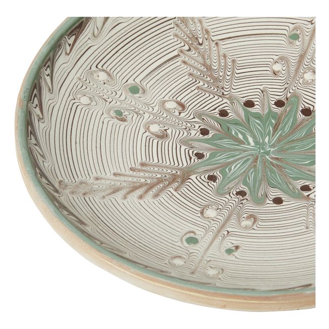Snow Flower Ceramic Plate Verde