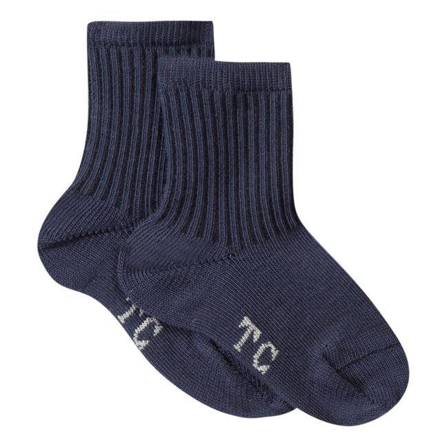 Ribbed Socks Blu marino