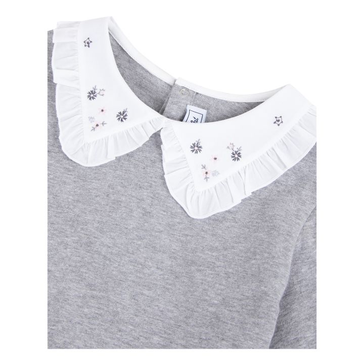 Embroidered Collar Sweatshirt Grau Meliert- Produktbild Nr. 2