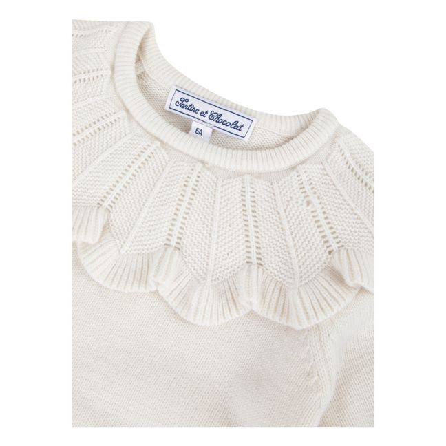 Wool and Cashmere Frill Jumper Crudo