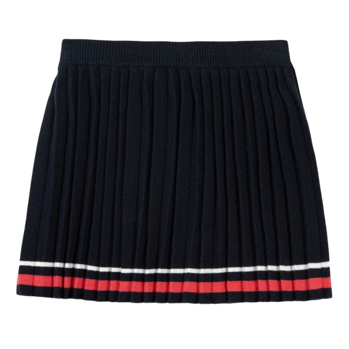 Pleated Knit Skirt | Navy- Produktbild Nr. 1