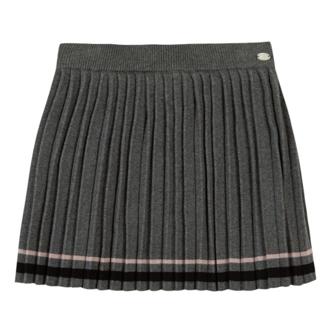 Pleated Knit Skirt | Heather grey