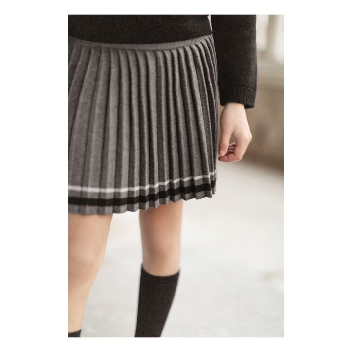 Pleated Knit Skirt | Grau Meliert- Produktbild Nr. 1