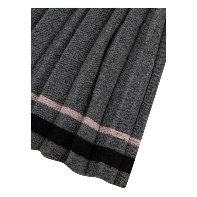 Pleated Knit Skirt Grau Meliert
