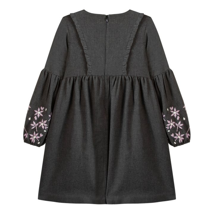 Embroidered Dress | Charcoal grey- Product image n°1
