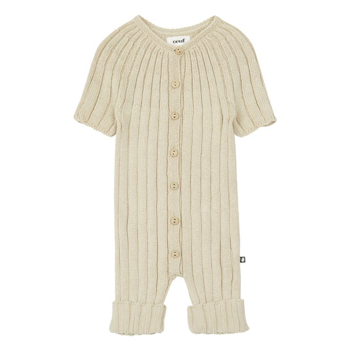 Knitted Playsuit | Beige- Product image n°0