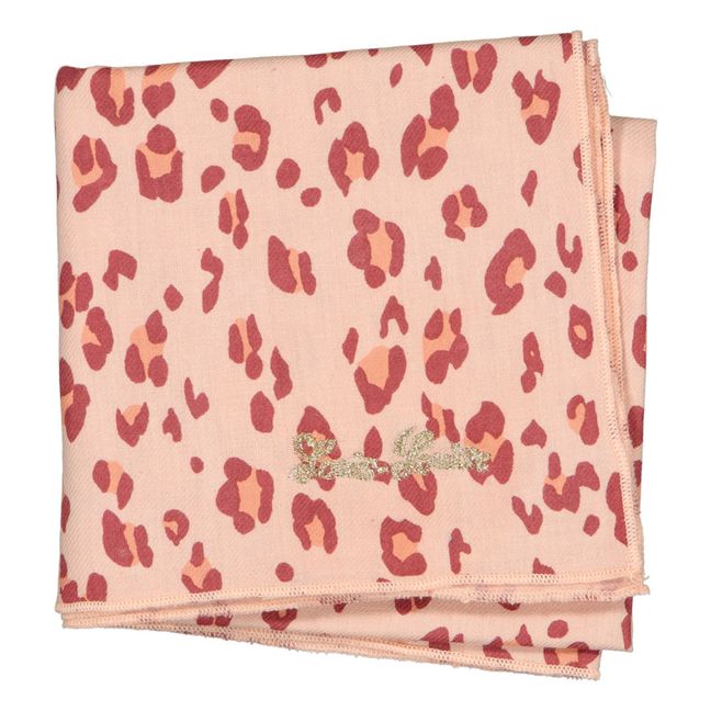 Sissi Leopard Print Scarf Pale pink