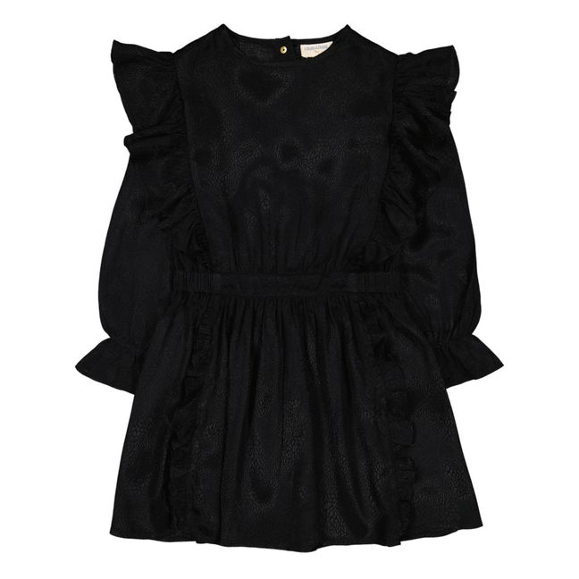 Vestido con textura Olympe | Negro