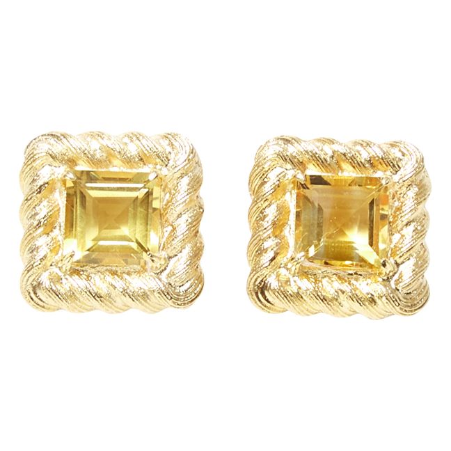 Mini Citrine Earrings | Gold