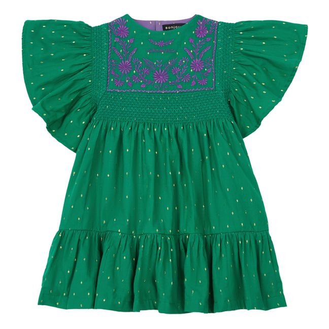 Rosalie Embroidered Dress Grün