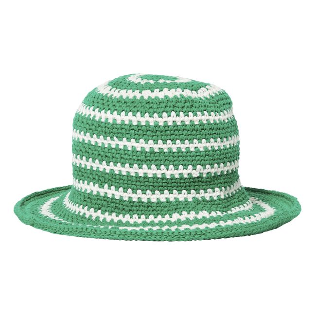 Chapeau Crochet Rayures | Vert