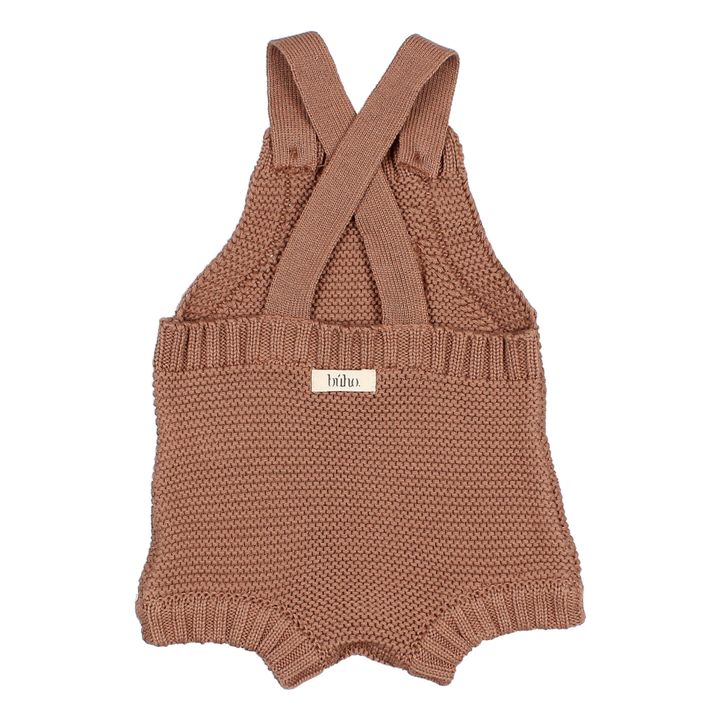 Knitted Organic Cotton Romper Caramel- Product image n°4