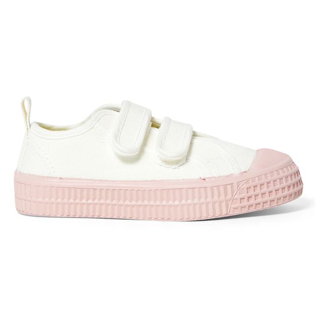 Sneaker Zweifarbig Klettverschluss Vegan | Rosa