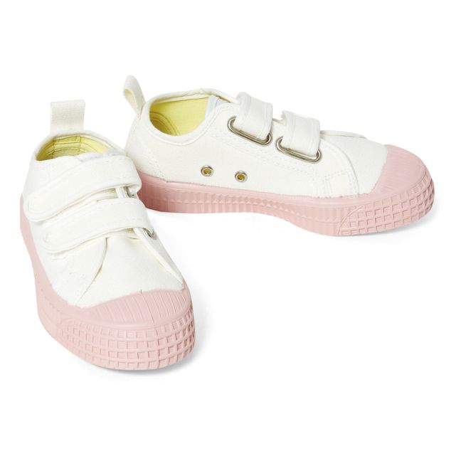 Vegan Bicolour Velcro Sneakers | Pink