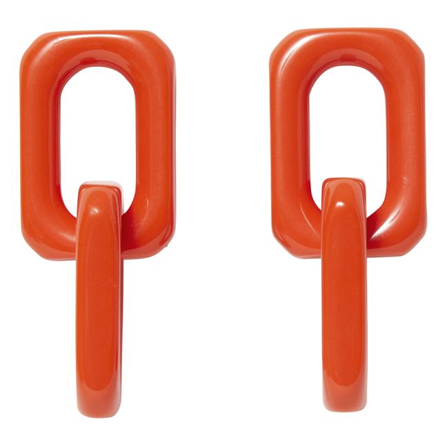 Squared Double Earrings Orange