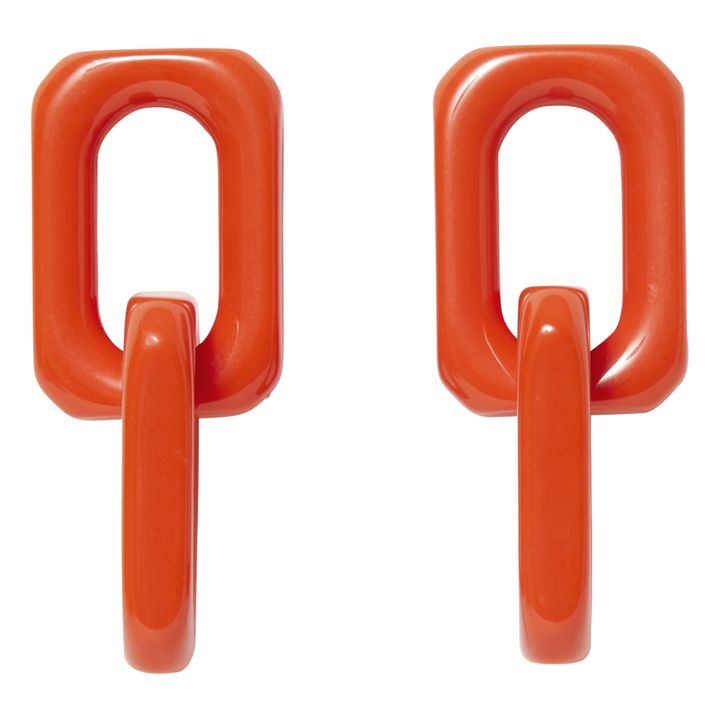 Squared Double Earrings Orange- Product image n°0