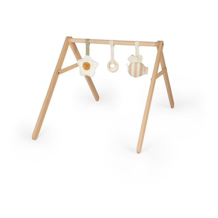 Arco de estímulo de madera y sus juguetes | Beige- Imagen del producto n°2