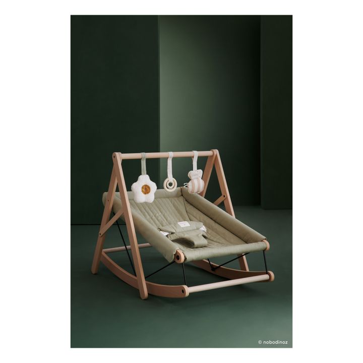 Arco de estímulo de madera y sus juguetes | Beige- Imagen del producto n°4