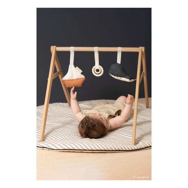 Wooden Activity Arch + Hanging Toys | Blue