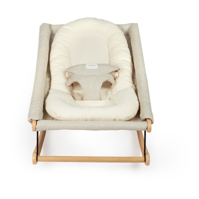 Sitzverkleinerungskissen für Babywippe Growing green aus Twill von Bio-Baumwolle