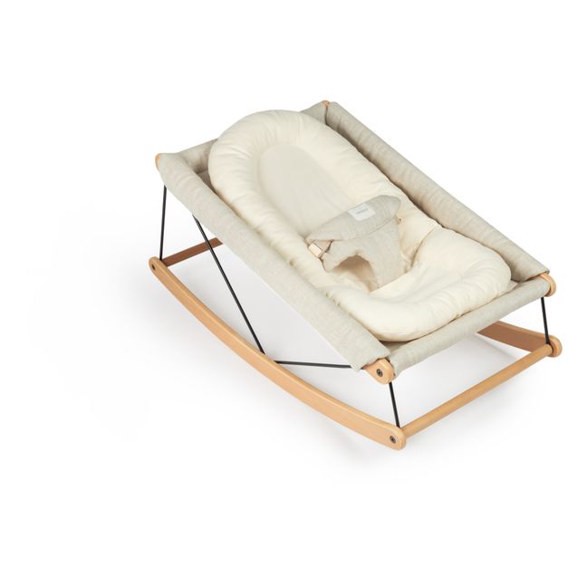 Sitzverkleinerungskissen für Babywippe Growing green aus Twill von Bio-Baumwolle