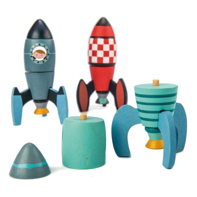 Gioco di costruzione Razzi in legno - Set di 3