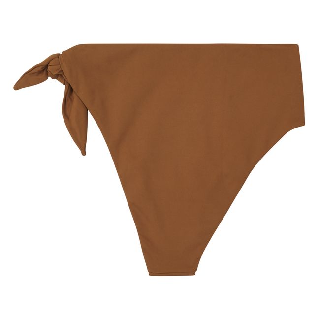 Asymmetric Tie Bikini Bottoms Marrón