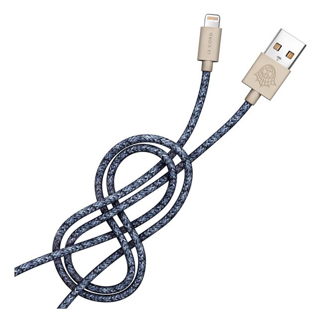 Recycled Fishing Net Charging Cable - 2 m Blau