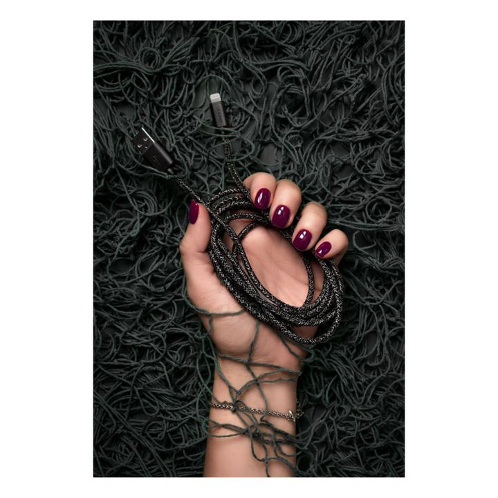 Recycled Fishing Net Charging Cable - 2 m | Negro- Imagen del producto n°1