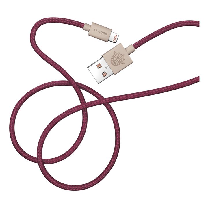 Recycled Fishing Net Charging Cable - 2 m | Ciruela- Imagen del producto n°0