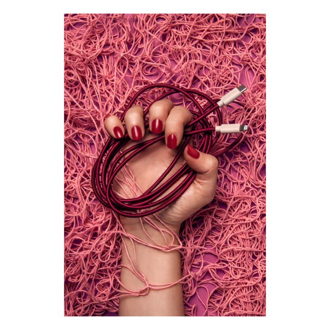 Recycled Fishing Net Charging Cable - 2 m Plum