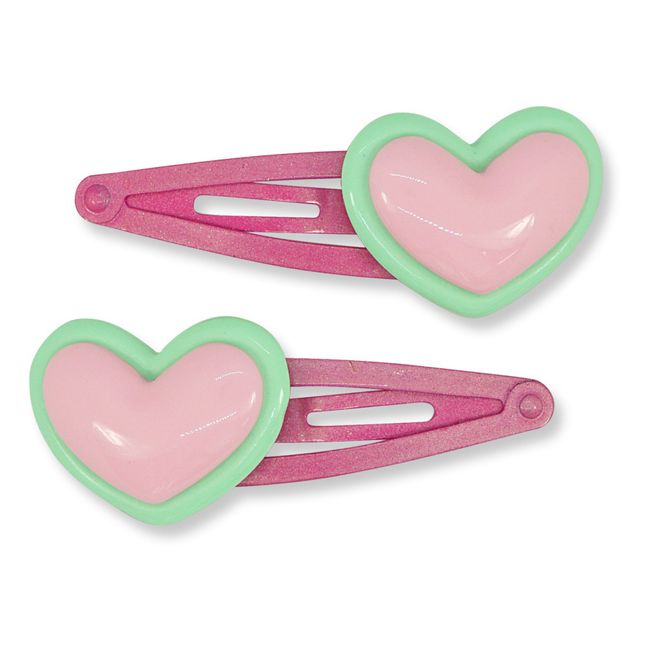 Retro Heart Hair Clips | Rosa chiaro