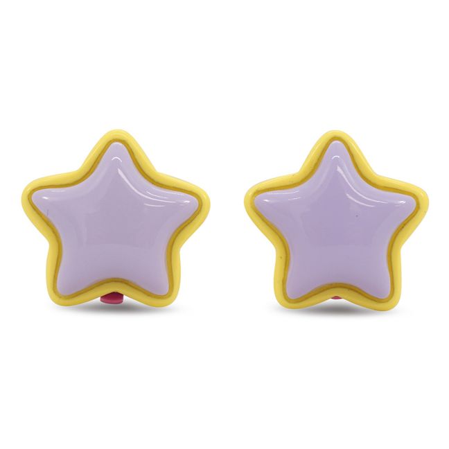 Retro Star Earrings Purple
