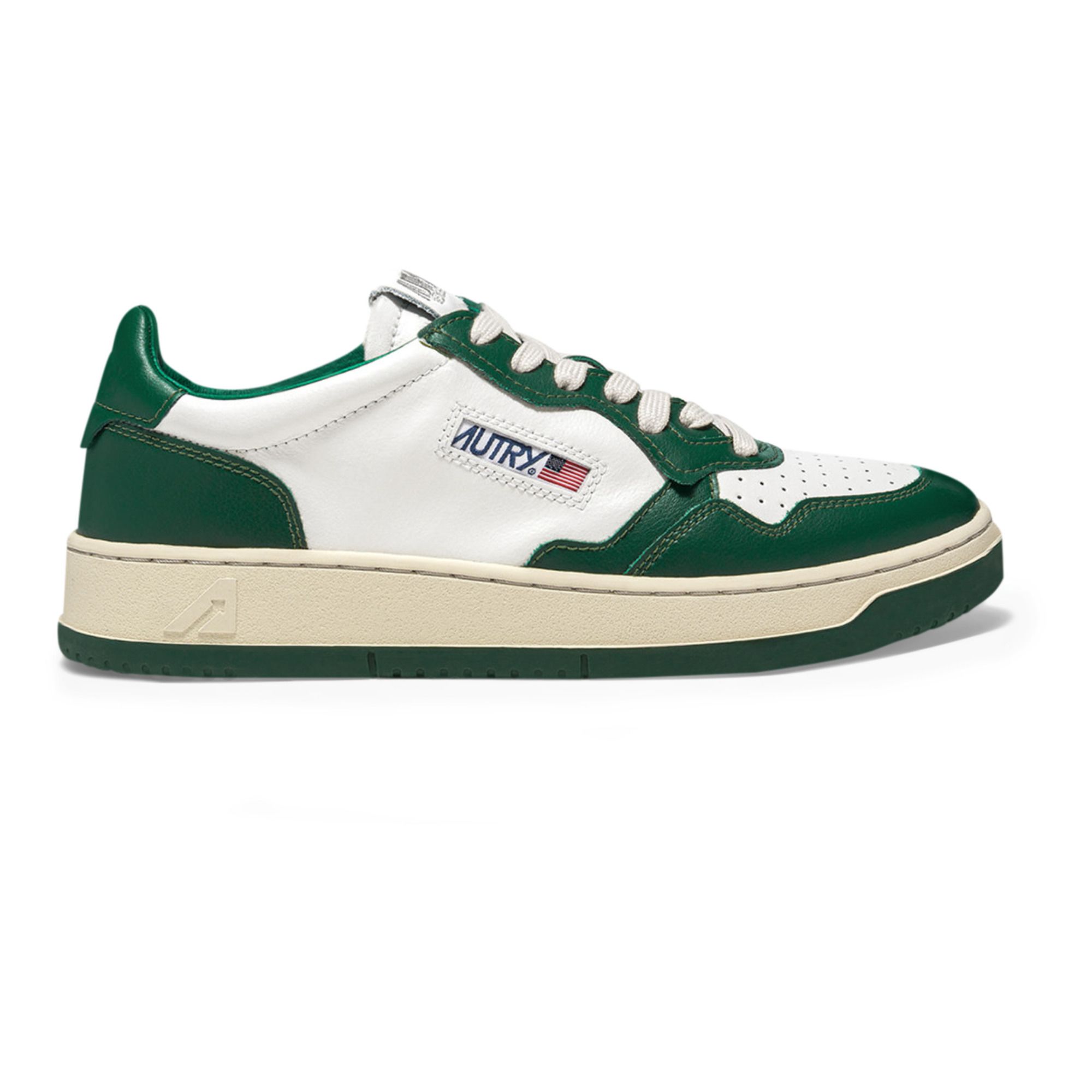 Medalist Low-Top Leather Two-Tone Sneakers Verde- Immagine del prodotto n°0