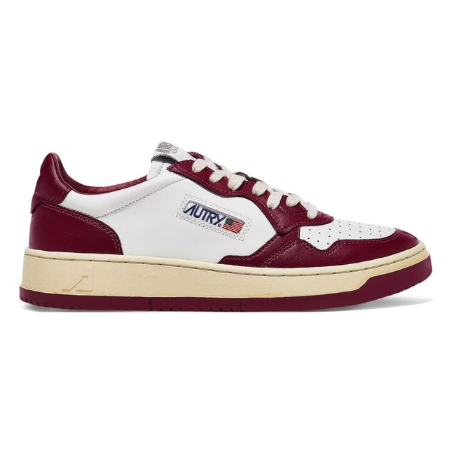 Medalist Low-Top Leather Two-Tone Sneakers Bordeaux