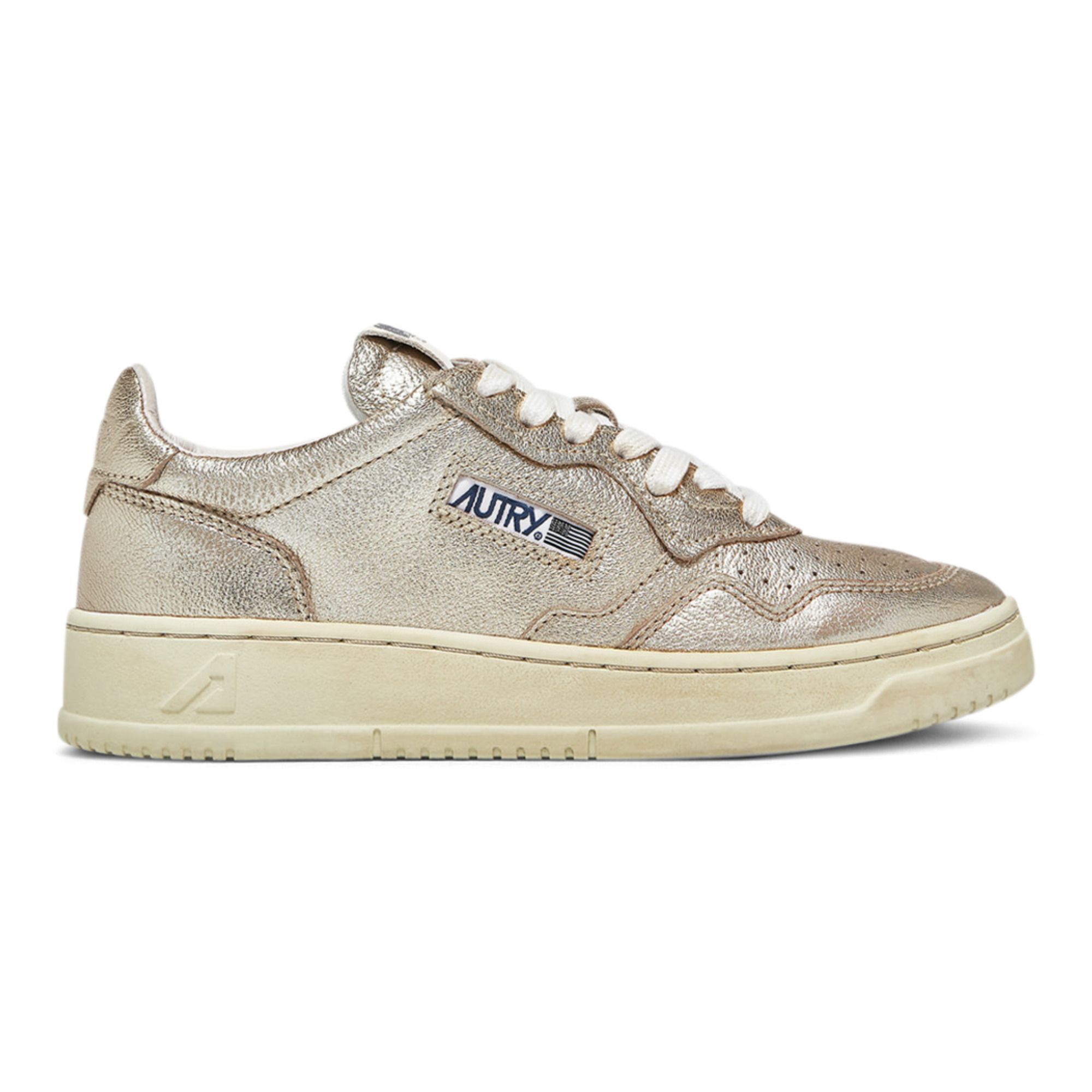 Medalist Low-Top Goat Leather Metallic Sneakers  | Gold- Product image n°0