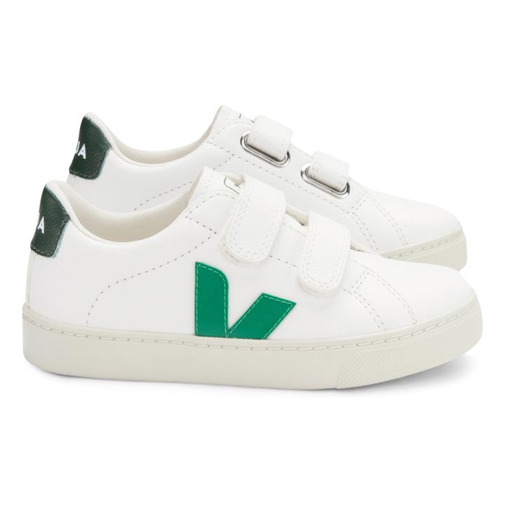 Esplar Leather Velcro Sneakers | Green- Product image n°0