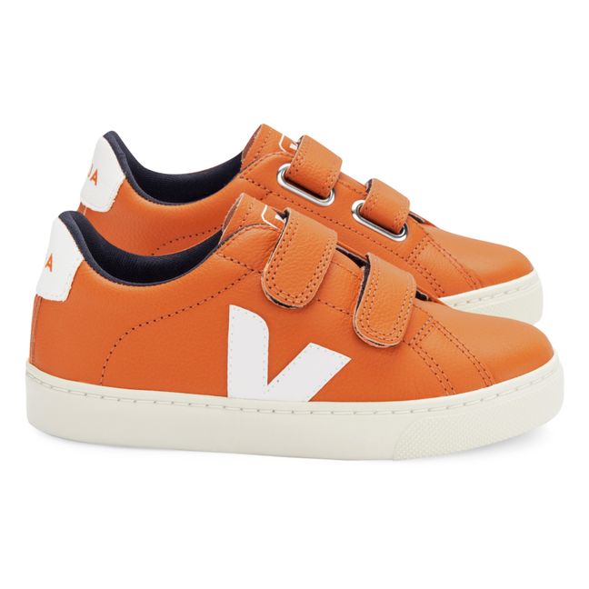 Esplar Leather Velcro Sneakers Orange