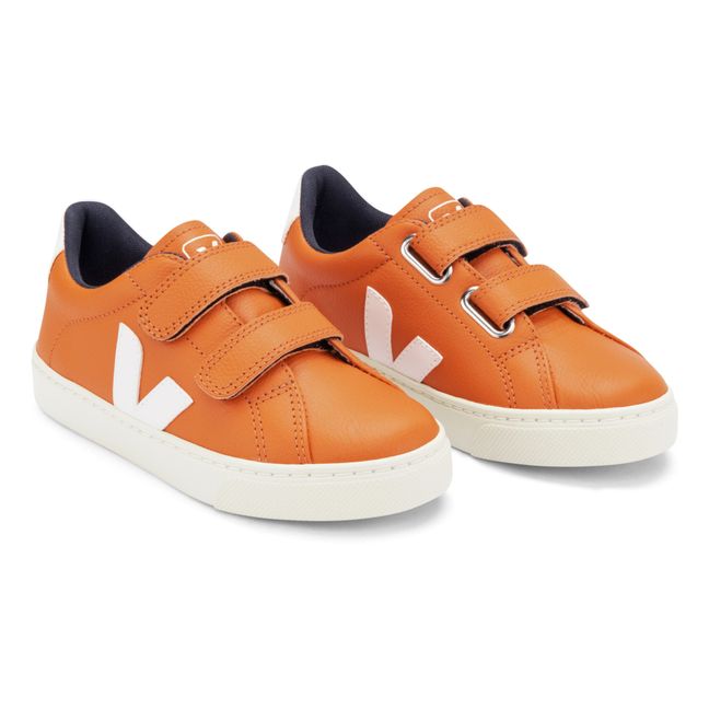 Esplar Leather Velcro Sneakers | Orange