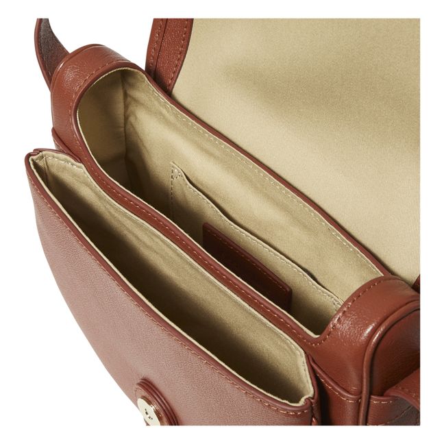 Mara Mini Chain Leather Bag Rosso mattone