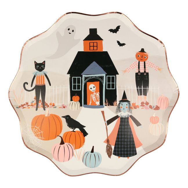 Pumpkin Cardboard Plates - Set of 8