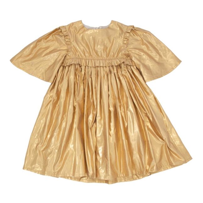 Déguisement robe d'ange en lamé et baguette | Doré