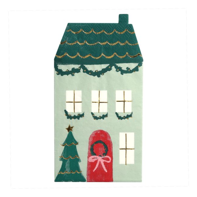 Christmas House Paper Napkins - Set of 16